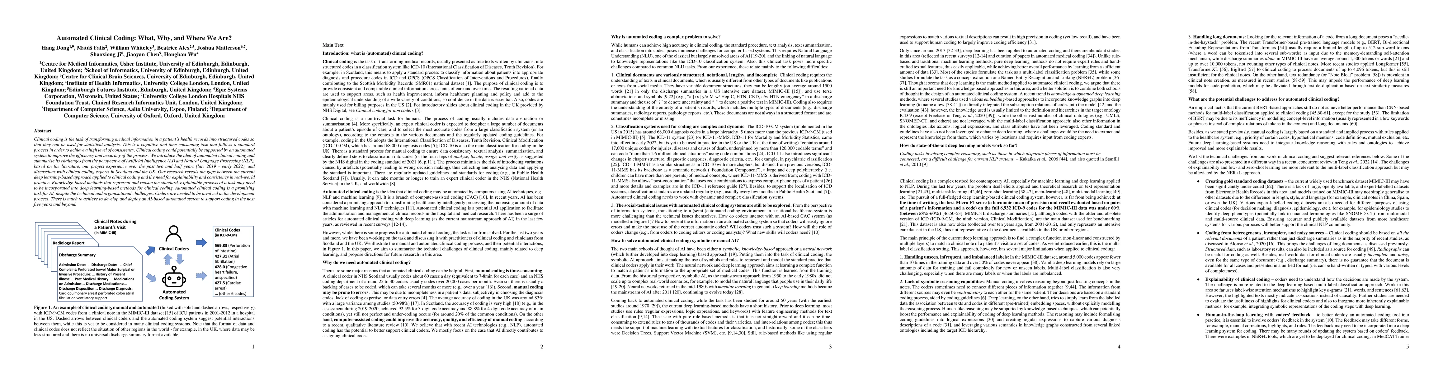 Thumbnail for Automated Clinical Coding: What, Why, and Where We Are?