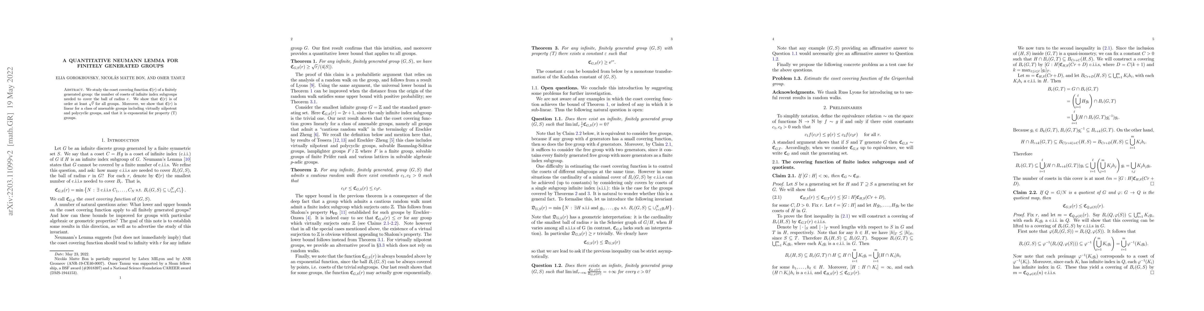 Thumbnail for A quantitative Neumann lemma for finitely generated groups
