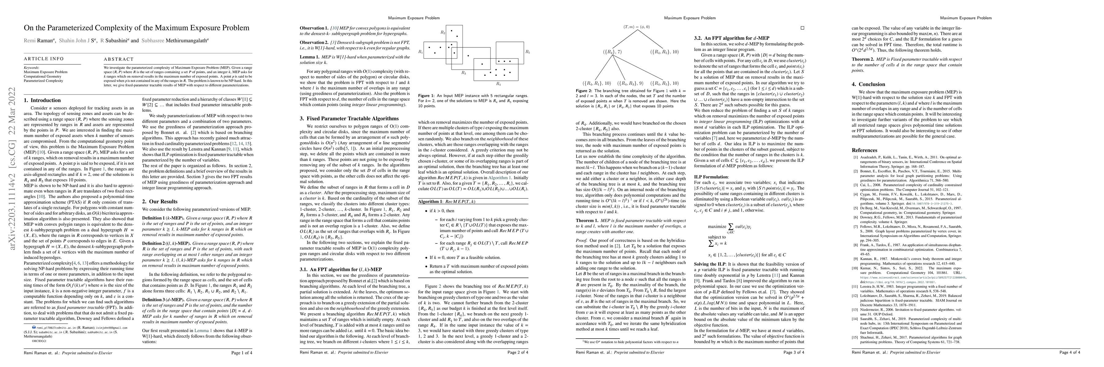 Thumbnail for On the Parameterized Complexity of the Maximum Exposure Problem