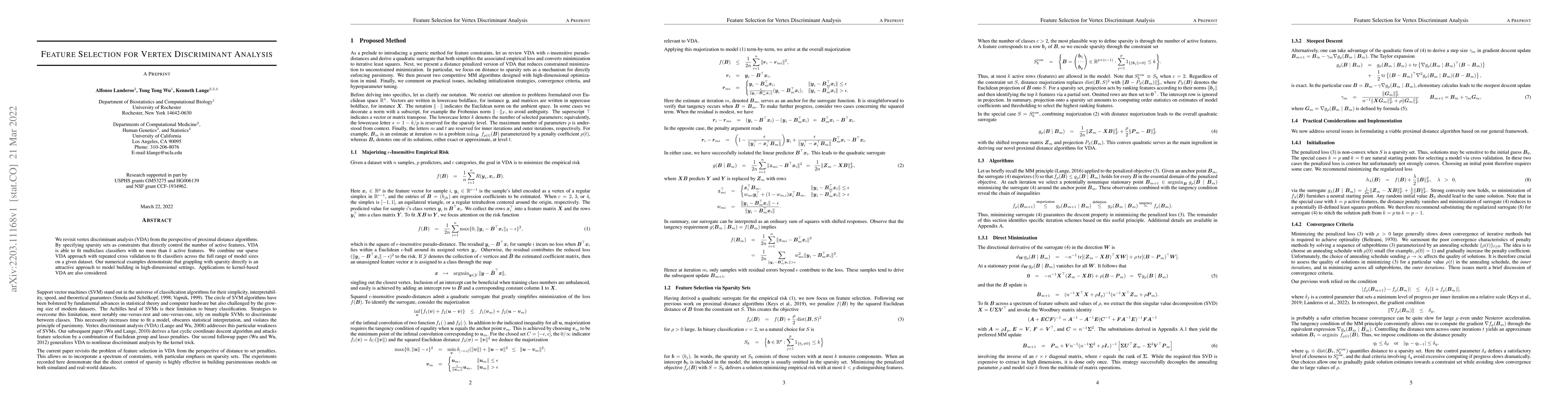Thumbnail for Feature Selection for Vertex Discriminant Analysis