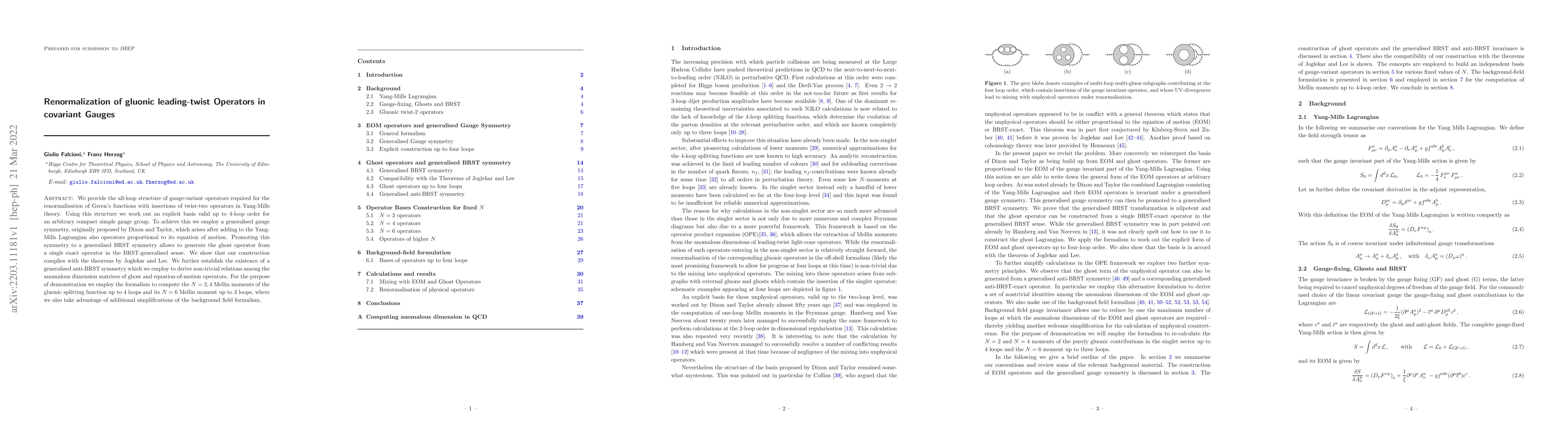 Thumbnail for Renormalization of gluonic leading-twist Operators in covariant Gauges