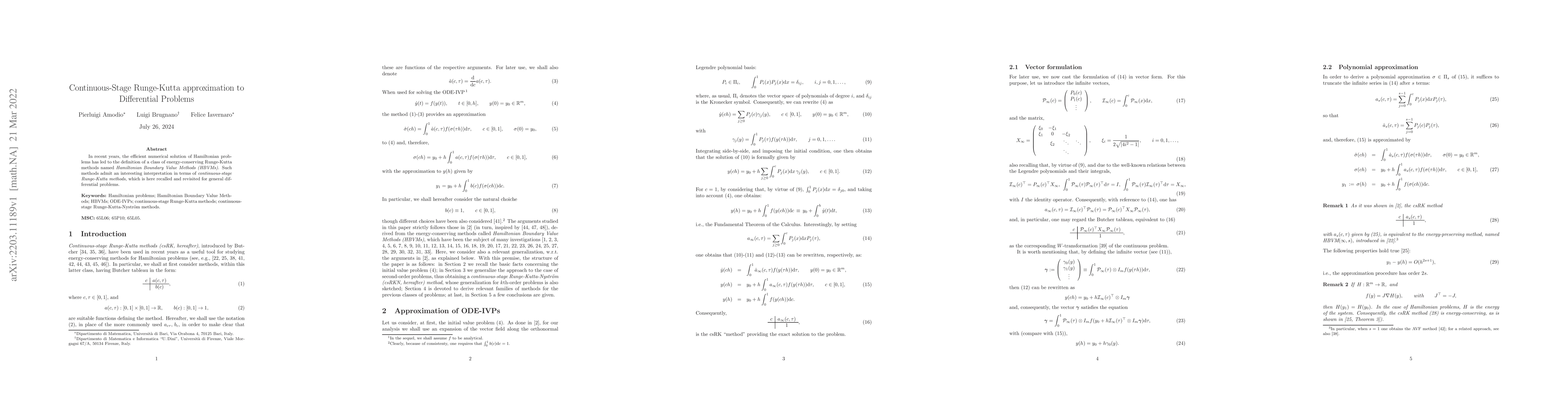 Thumbnail for Continuous-Stage Runge-Kutta approximation to Differential Problems