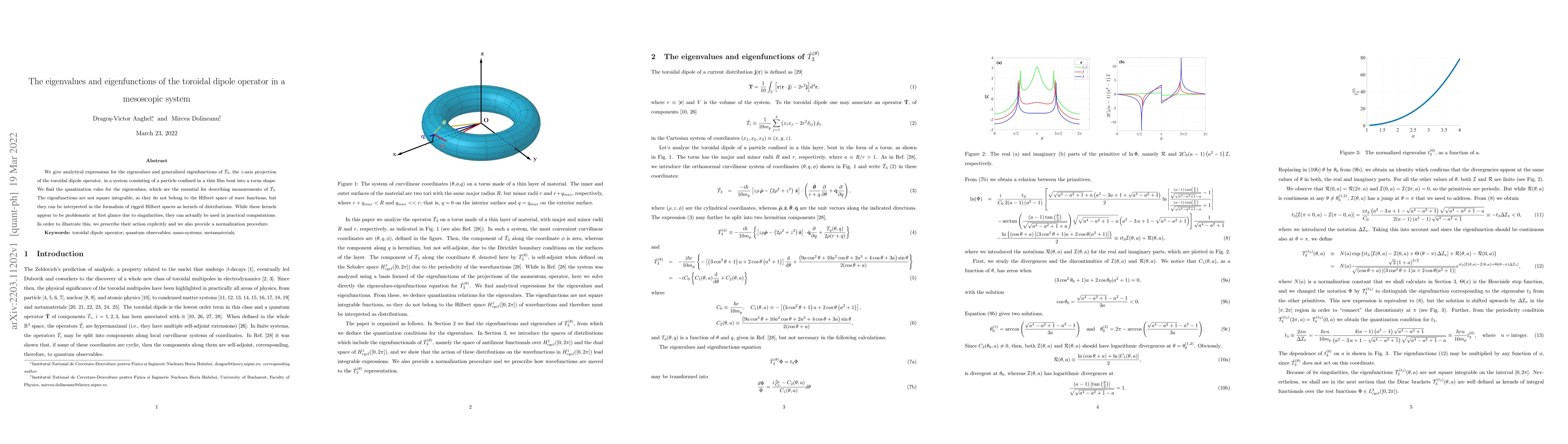 Thumbnail for The eigenvalues and eigenfunctions of the toroidal dipole operator in a
  mesoscopic system