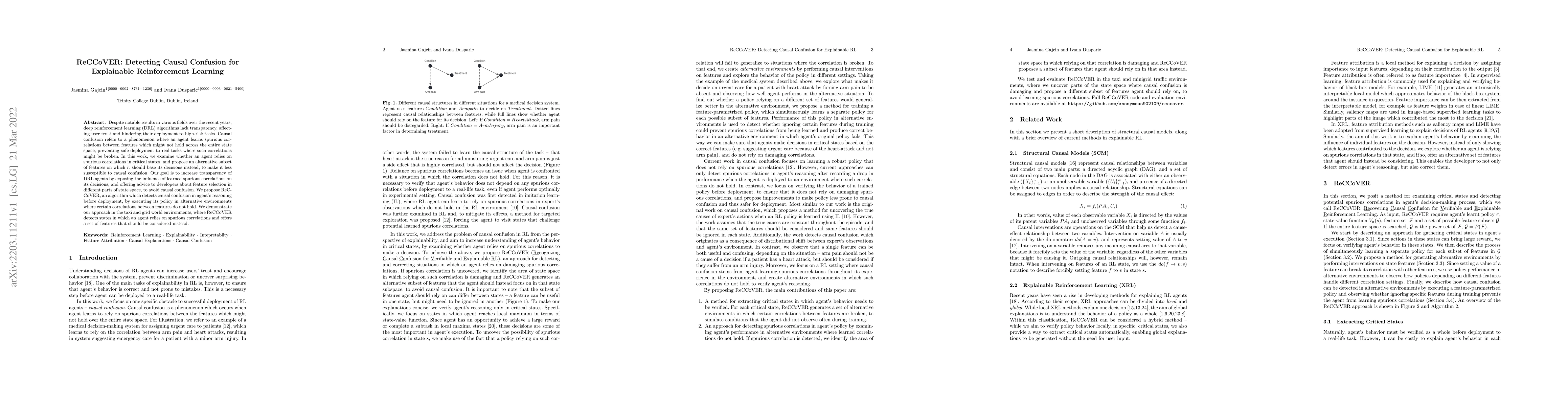 Thumbnail for ReCCoVER: Detecting Causal Confusion for Explainable Reinforcement
  Learning