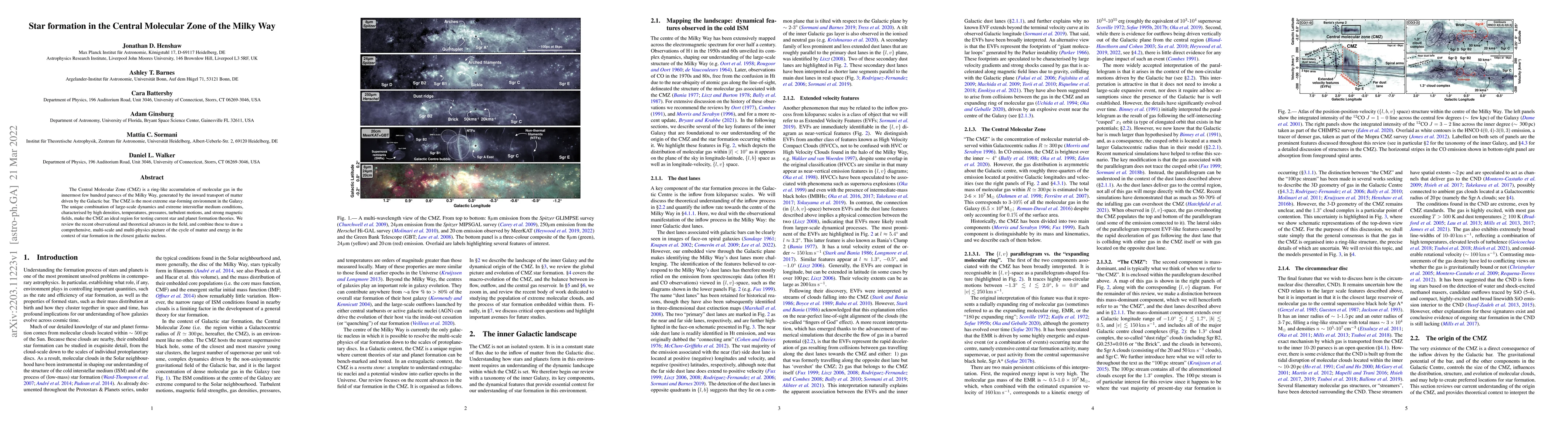 Thumbnail for Star Formation in the Central Molecular Zone of the Milky Way