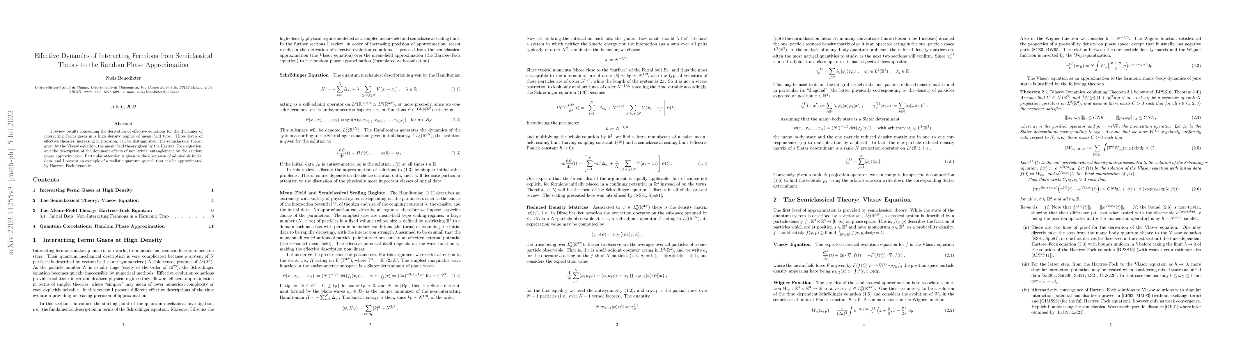 Thumbnail for Effective Dynamics of Interacting Fermions from Semiclassical Theory to
  the Random Phase Approximation
