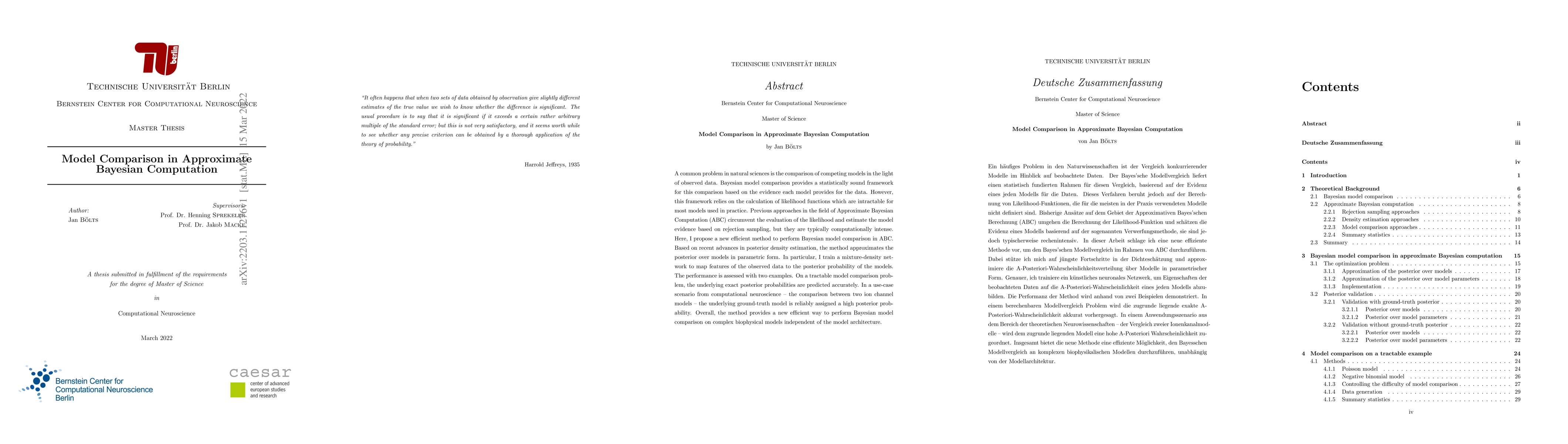 Thumbnail for Model Comparison in Approximate Bayesian Computation