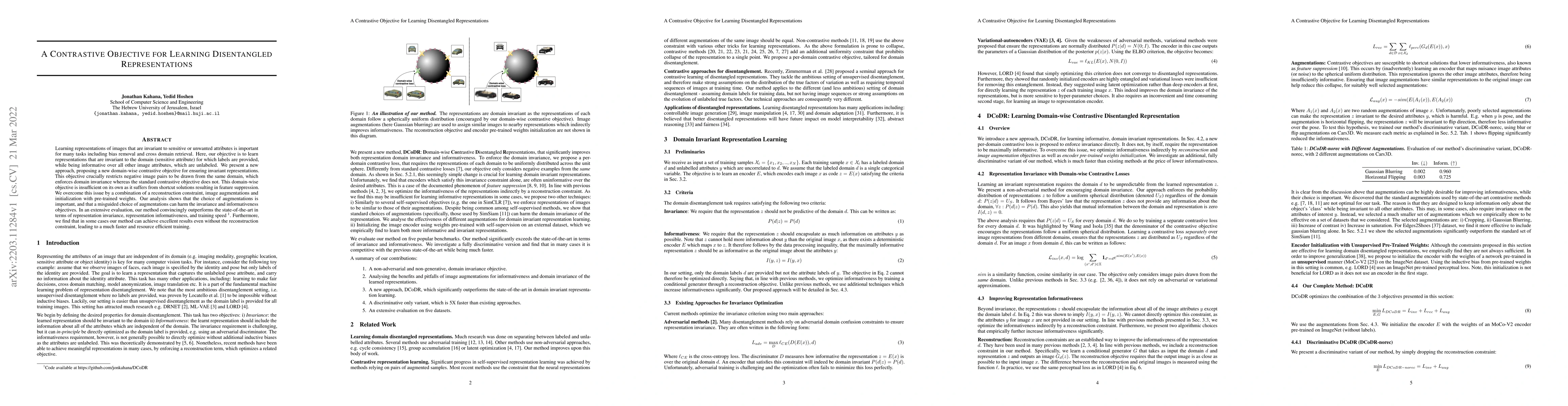 Thumbnail for A Contrastive Objective for Learning Disentangled Representations