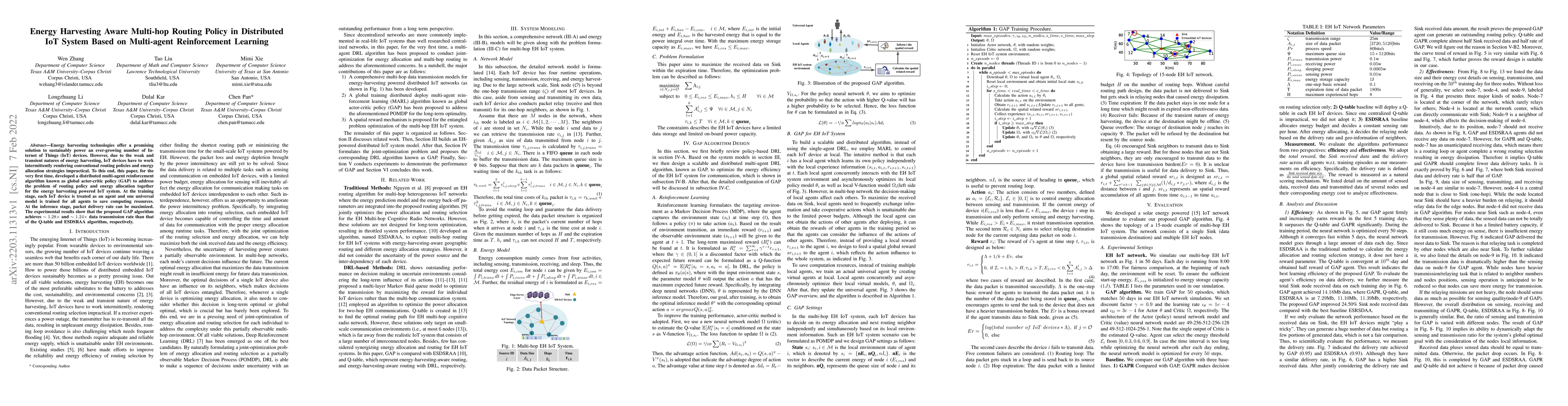 Thumbnail for Energy Harvesting Aware Multi-hop Routing Policy in Distributed IoT
  System Based on Multi-agent Reinforcement Learning