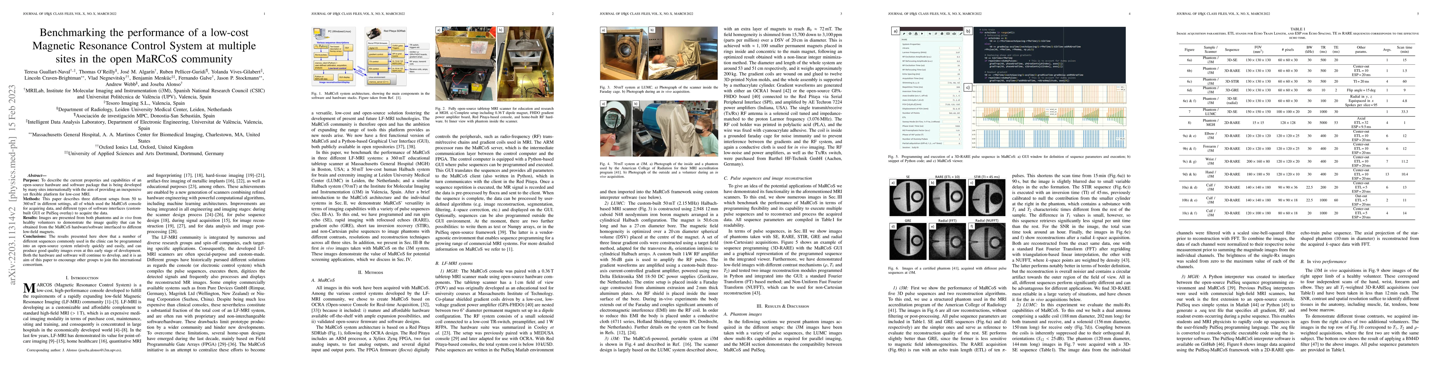 Thumbnail for Benchmarking the performance of a low-cost Magnetic Resonance Control
  System at multiple sites in the open MaRCoS community