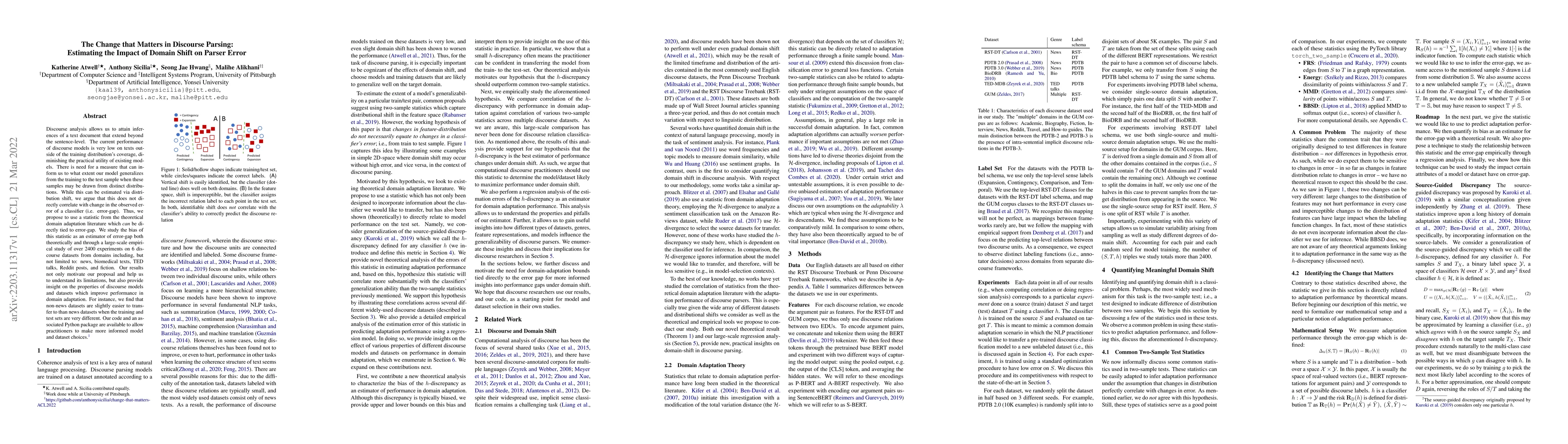 Thumbnail for The Change that Matters in Discourse Parsing: Estimating the Impact of
  Domain Shift on Parser Error