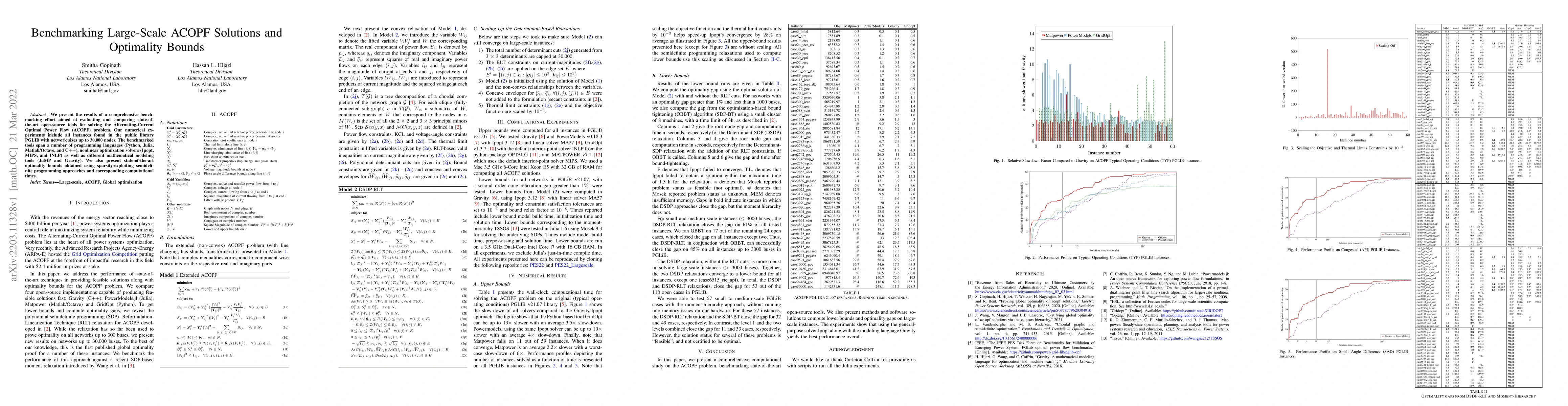Thumbnail for Benchmarking Large-Scale ACOPF Solutions and Optimality Bounds