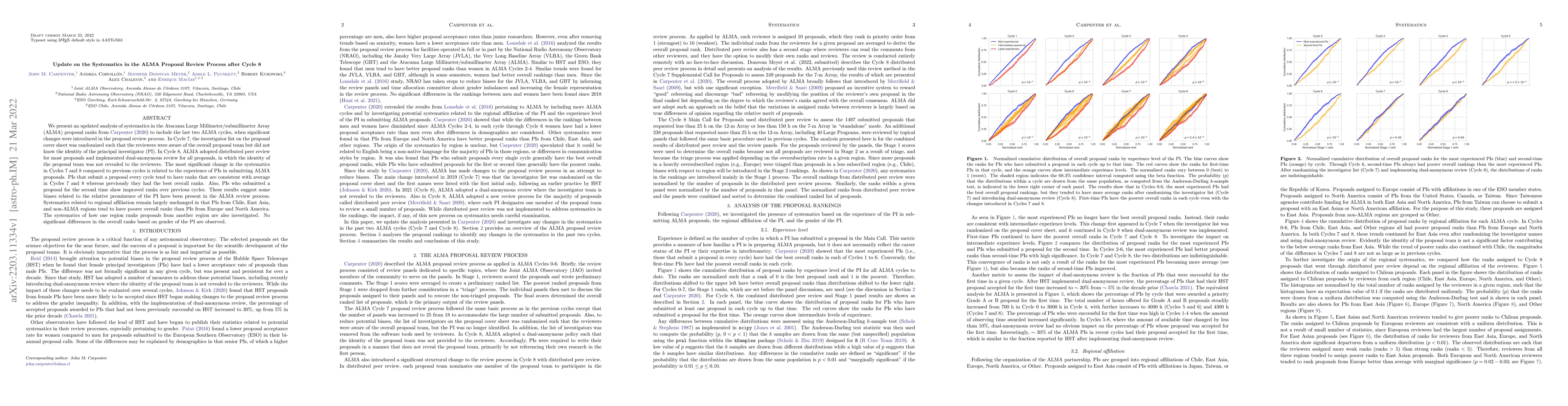 Thumbnail for Update on the Systematics in the ALMA Proposal Review Process after
  Cycle 8