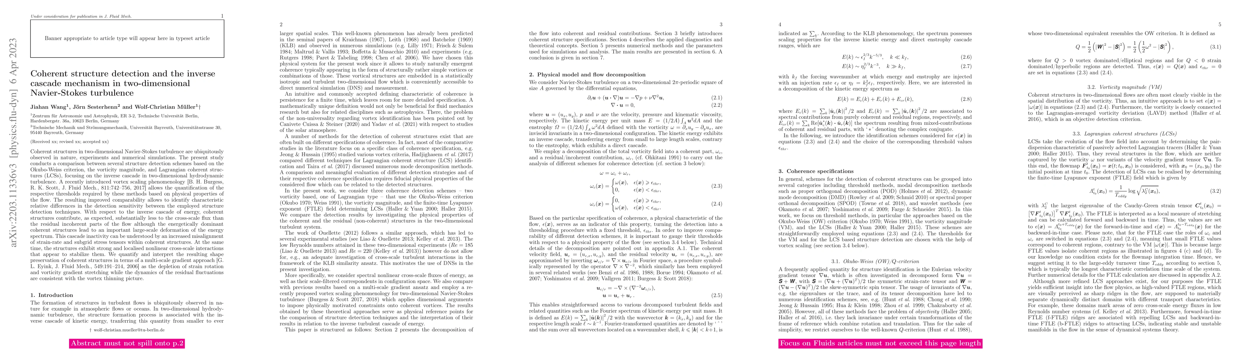 Thumbnail for Coherent structure detection and the inverse cascade mechanism in
  two-dimensional Navier-Stokes turbulence