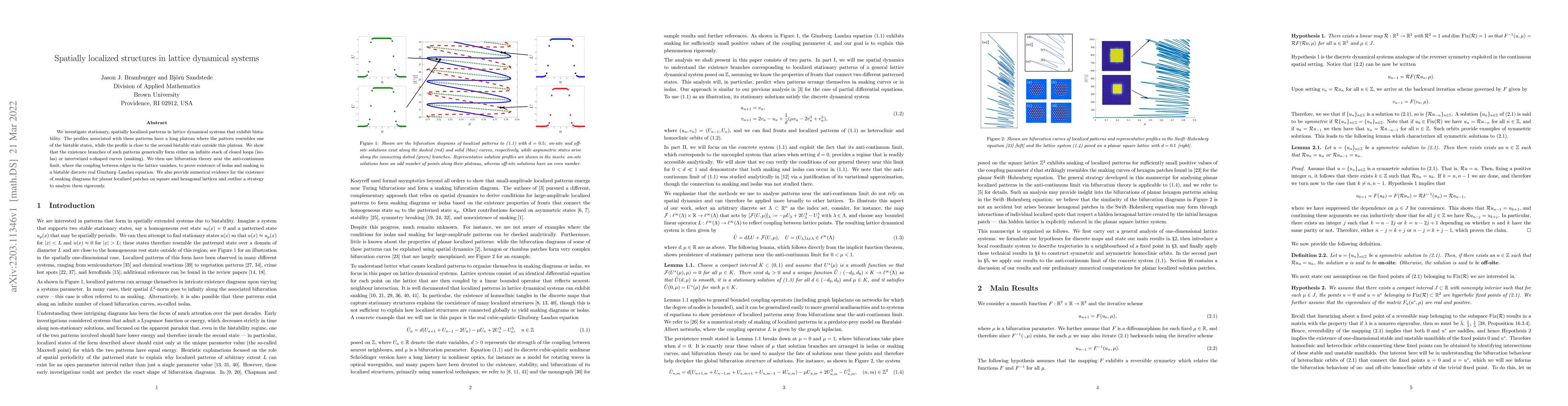 Thumbnail for Spatially Localized Structures in Lattice Dynamical Systems