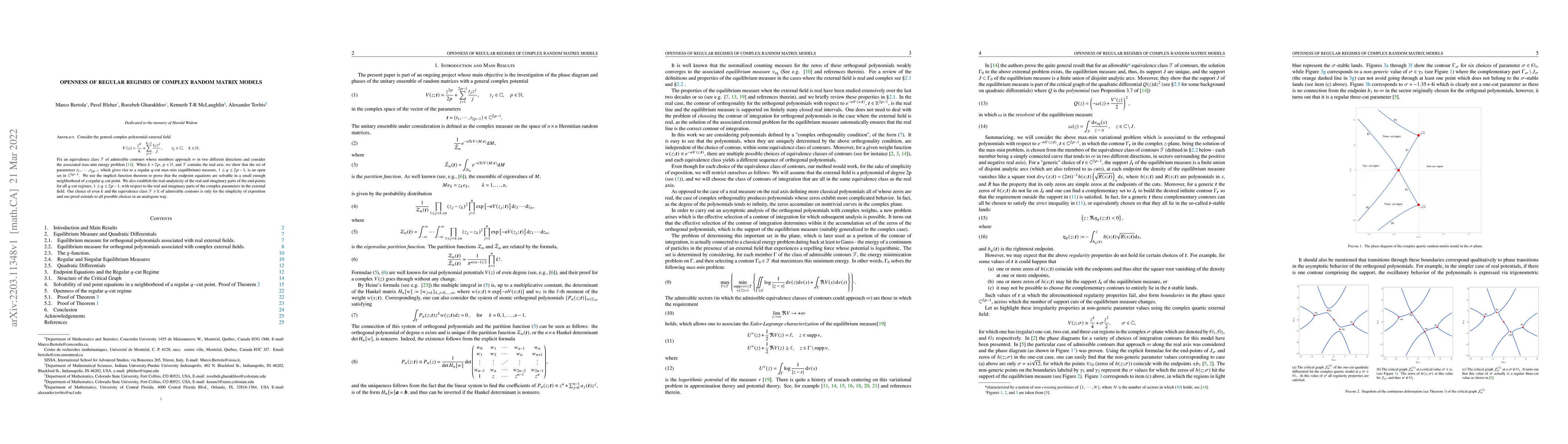 Thumbnail for Openness of Regular Regimes of Complex Random Matrix Models