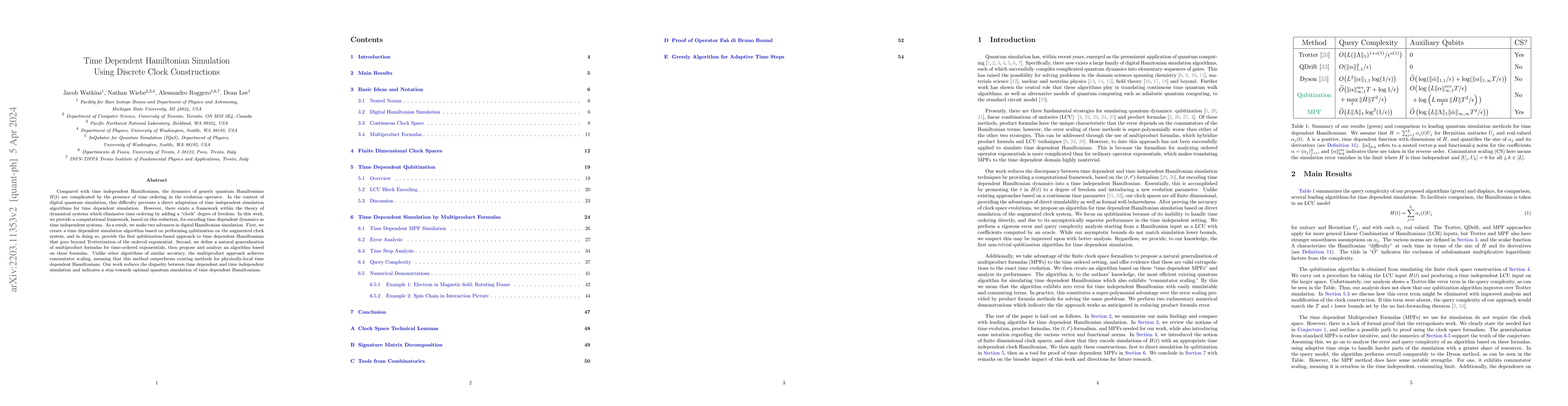 Thumbnail for Time Dependent Hamiltonian Simulation Using Discrete Clock Constructions