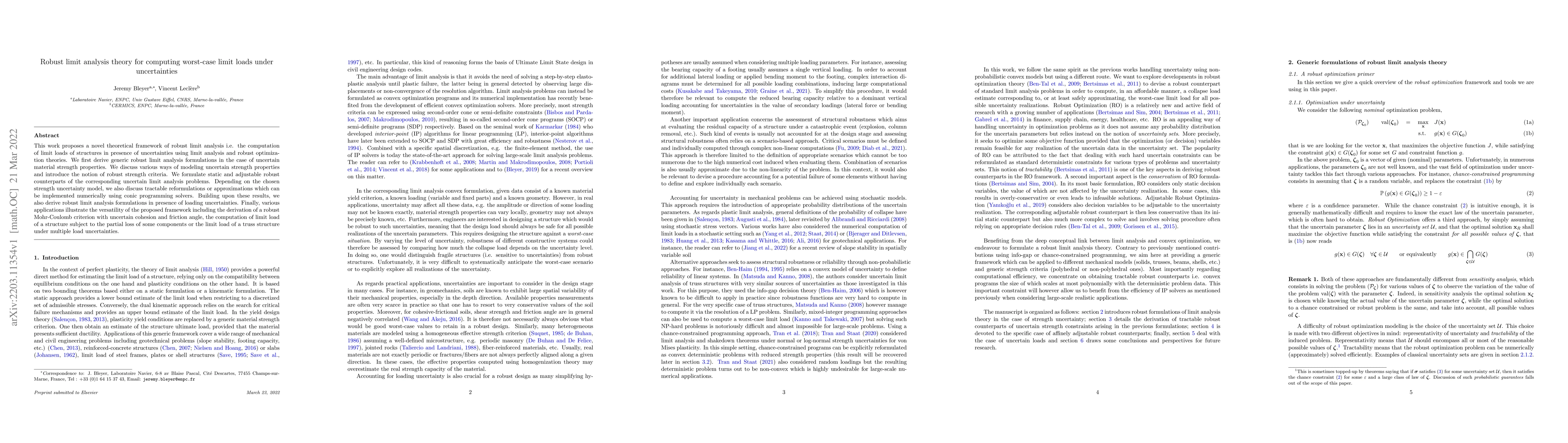 Thumbnail for Robust limit analysis theory for computing worst-case limit loads under
  uncertainties