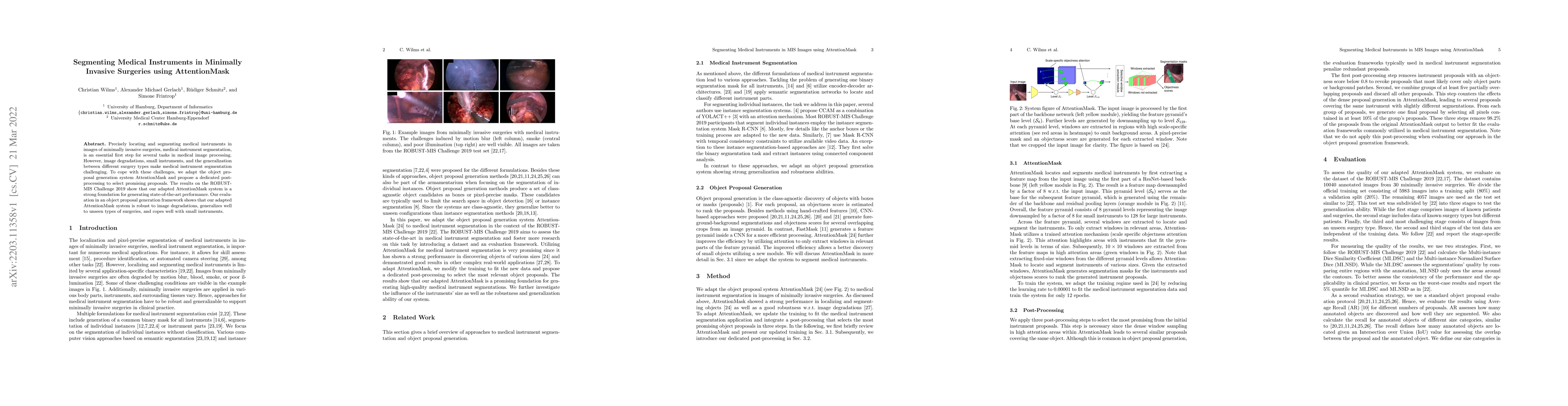 Thumbnail for Segmenting Medical Instruments in Minimally Invasive Surgeries using
  AttentionMask