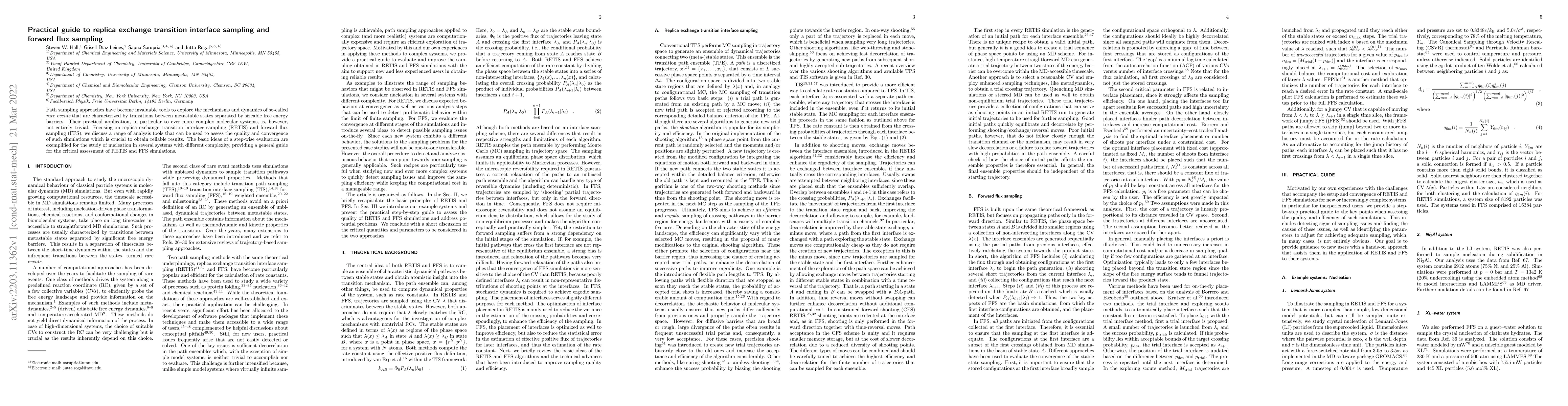 Thumbnail for Practical guide to replica exchange transition interface sampling and
  forward flux sampling