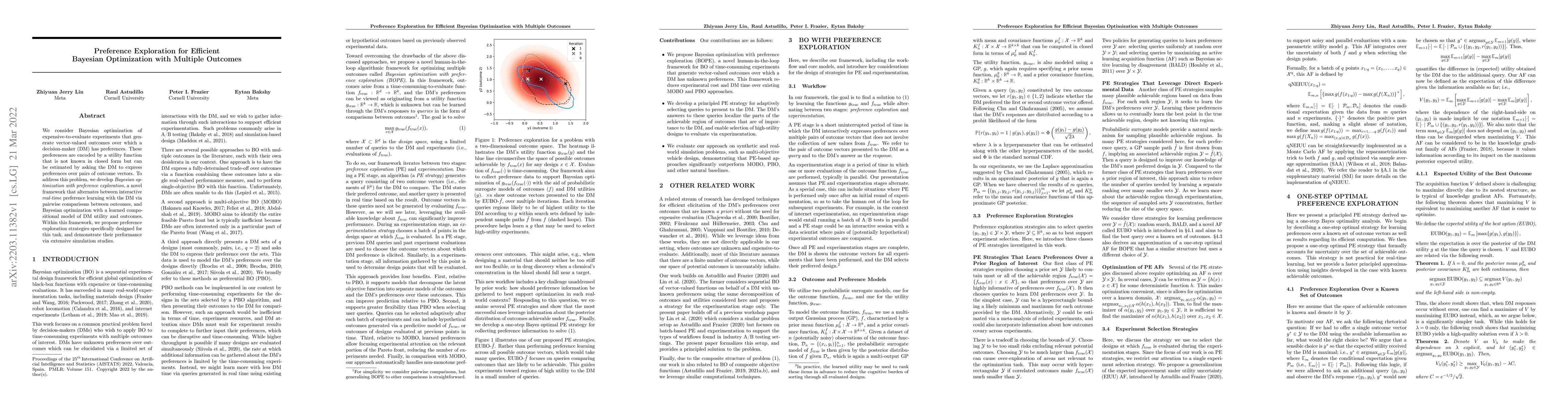 Thumbnail for Preference Exploration for Efficient Bayesian Optimization with Multiple
  Outcomes
