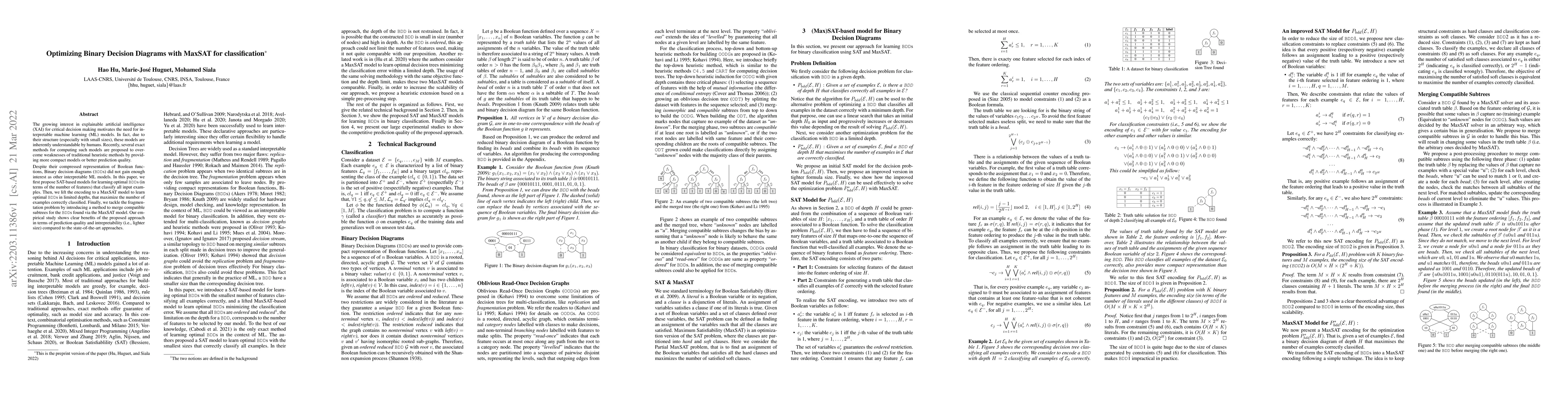 Thumbnail for Optimizing Binary Decision Diagrams with MaxSAT for classification