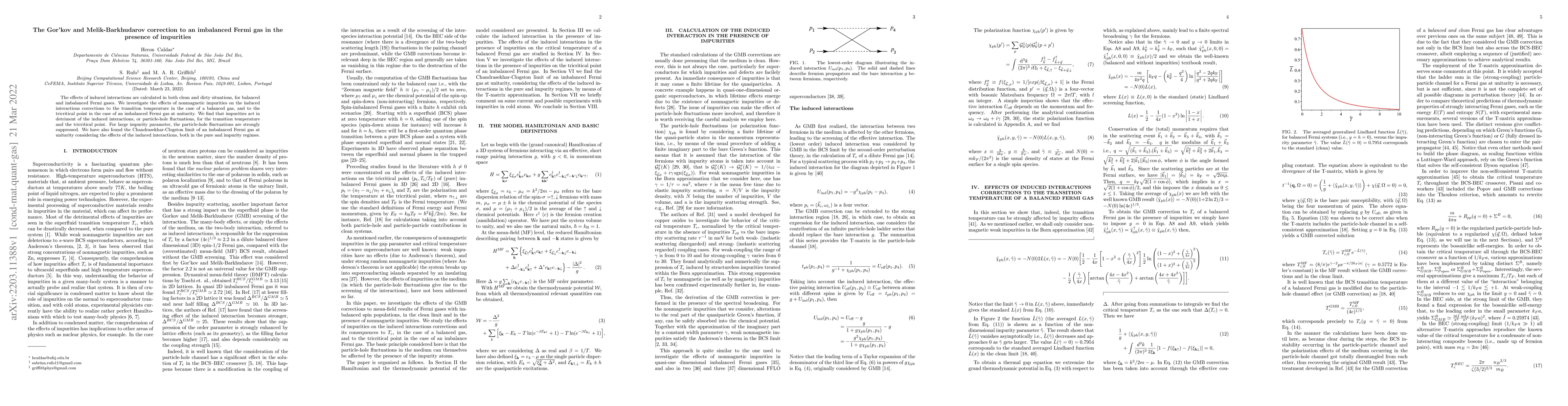 Thumbnail for The Gor'kov and Melik-Barkhudarov correction to an imbalanced Fermi gas
  in the presence of impurities