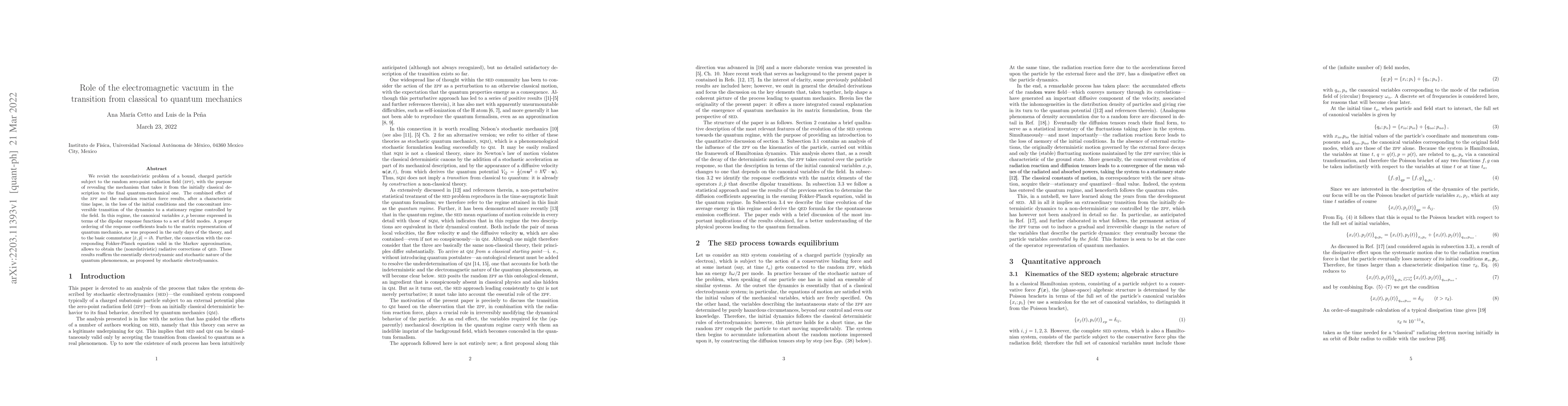Thumbnail for Role of the electromagnetic vacuum in the transition from classical to
  quantum mechanics