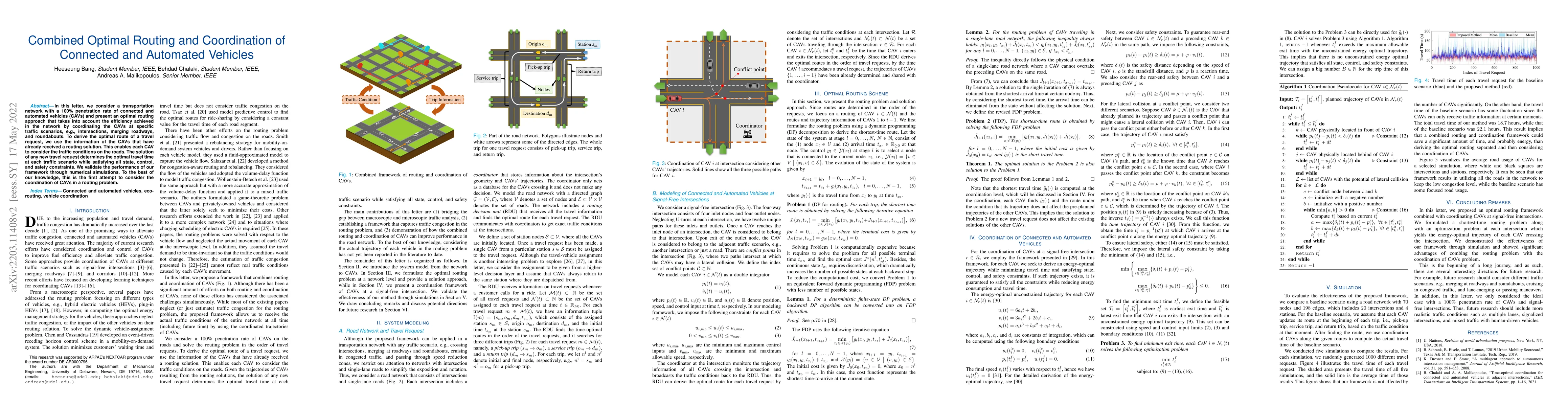 Thumbnail for Combined Optimal Routing and Coordination of Connected and Automated
  Vehicles