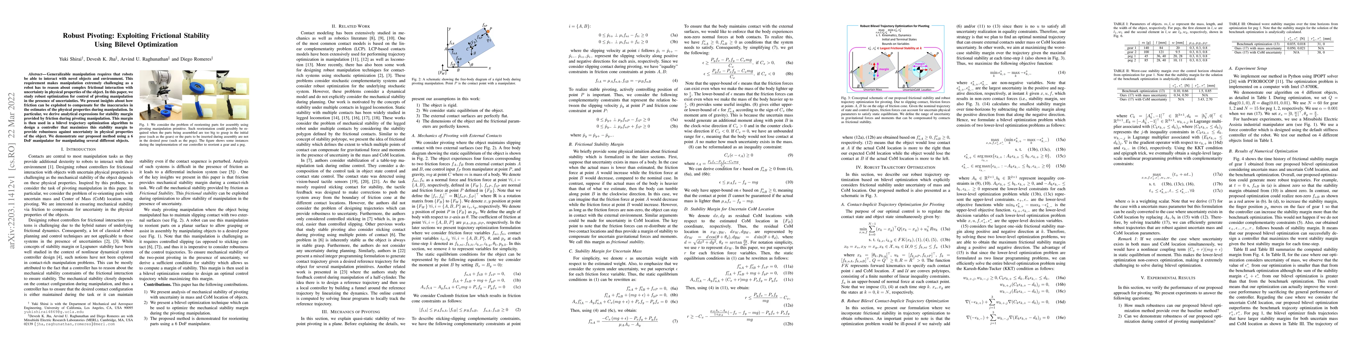 Thumbnail for Robust Pivoting: Exploiting Frictional Stability Using Bilevel
  Optimization