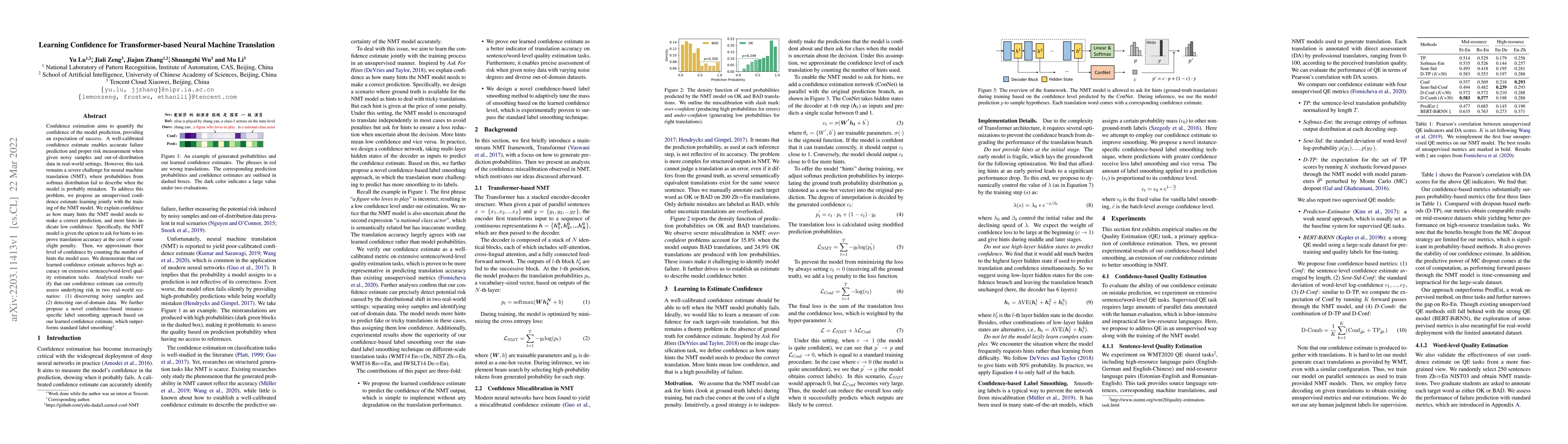 Thumbnail for Learning Confidence for Transformer-based Neural Machine Translation