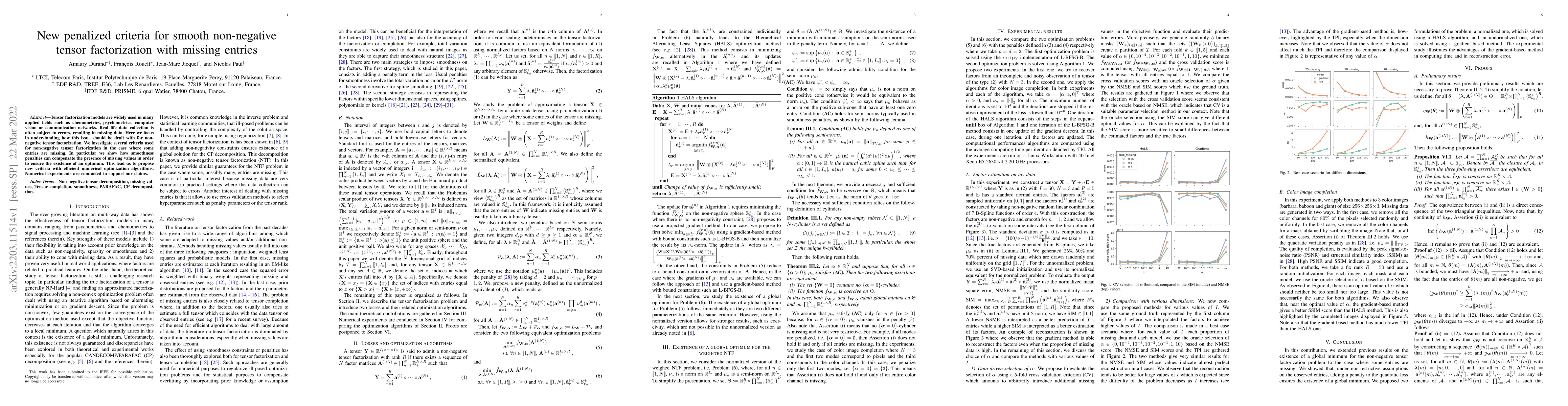 Thumbnail for New penalized criteria for smooth non-negative tensor factorization with
  missing entries