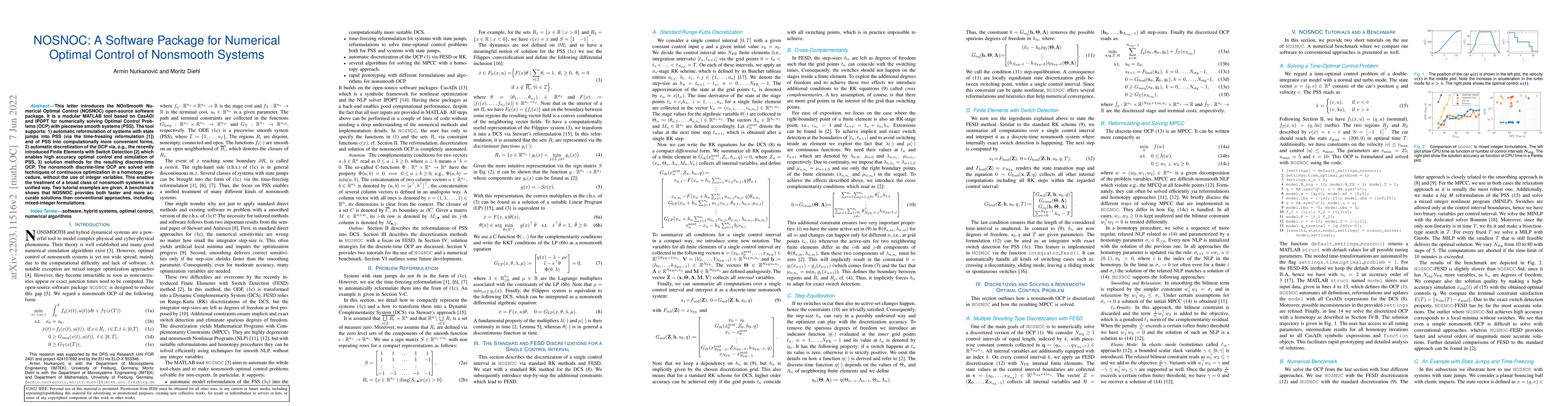 Thumbnail for NOSNOC: A Software Package for Numerical Optimal Control of Nonsmooth
  Systems