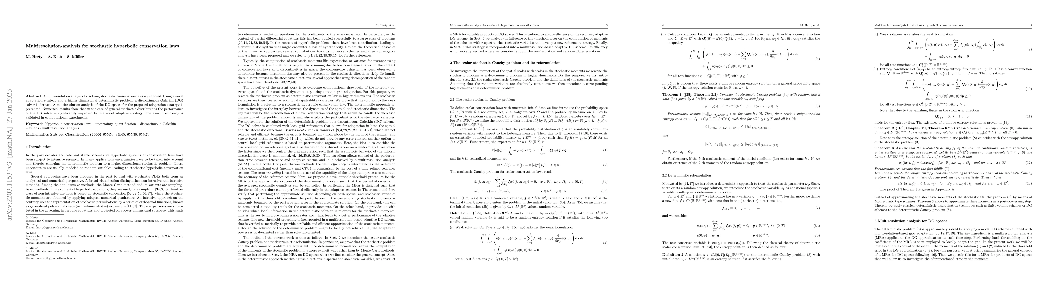 Thumbnail for Multiresolution-analysis for stochastic hyperbolic conservation laws
