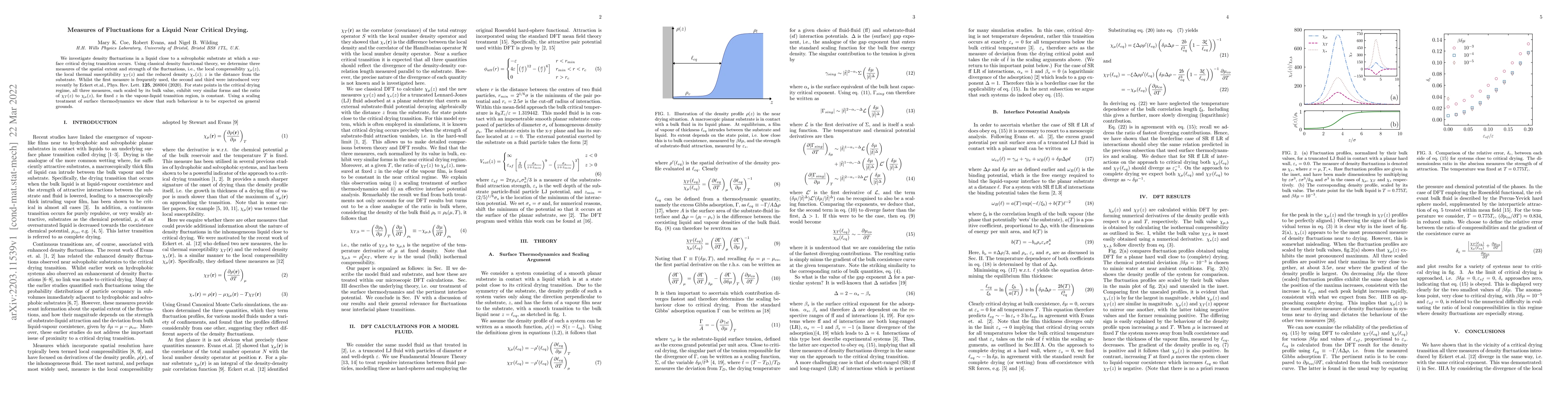 Thumbnail for Measures of Fluctuations for a Liquid Near Critical Drying