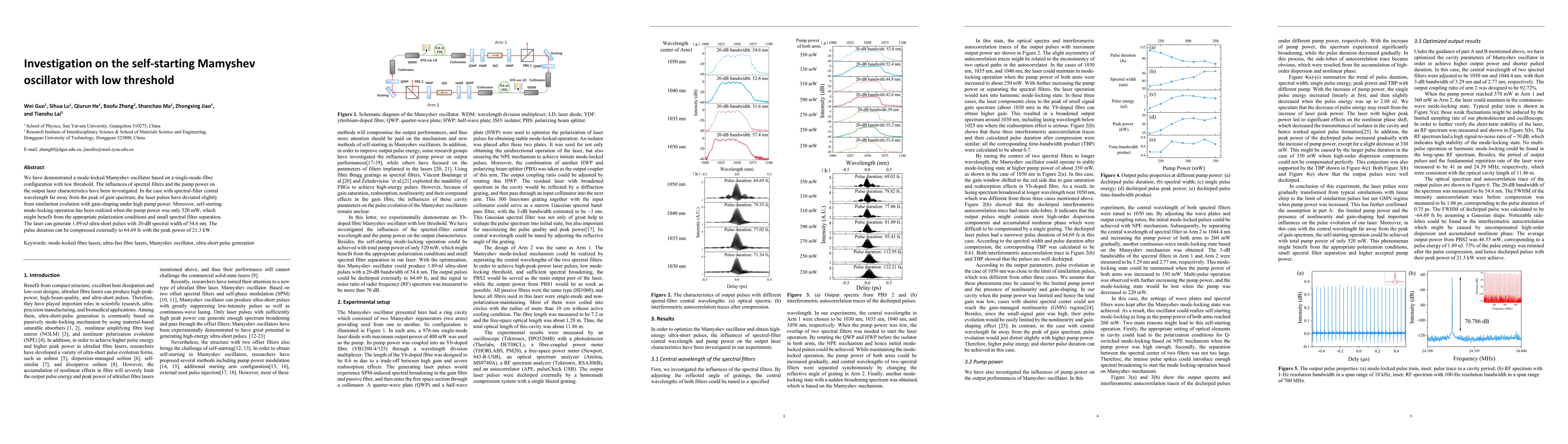 Thumbnail for Investigation on the self-starting Mamyshev oscillator with low
  threshold
