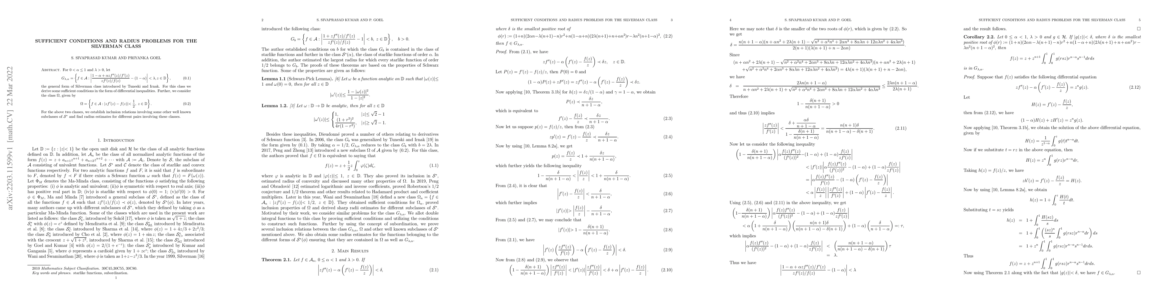 Thumbnail for Sufficient conditions and radius problems for the Silverman class