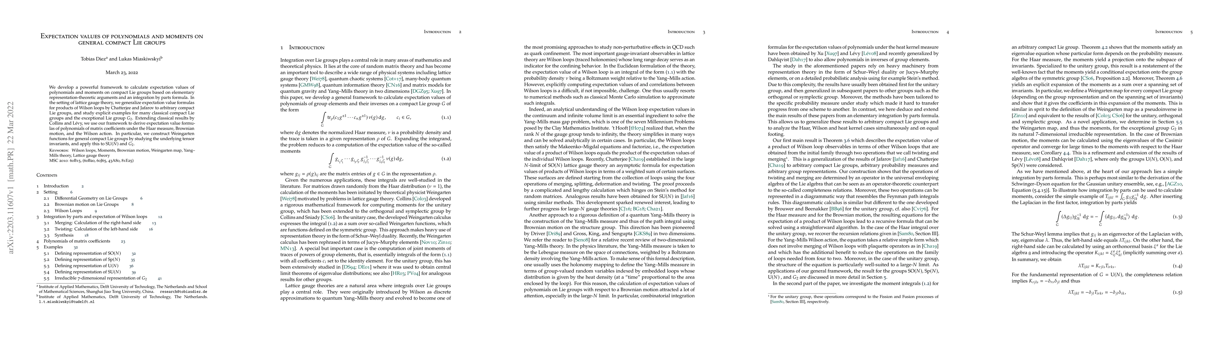 Thumbnail for Expectation values of polynomials and moments on general compact Lie
  groups