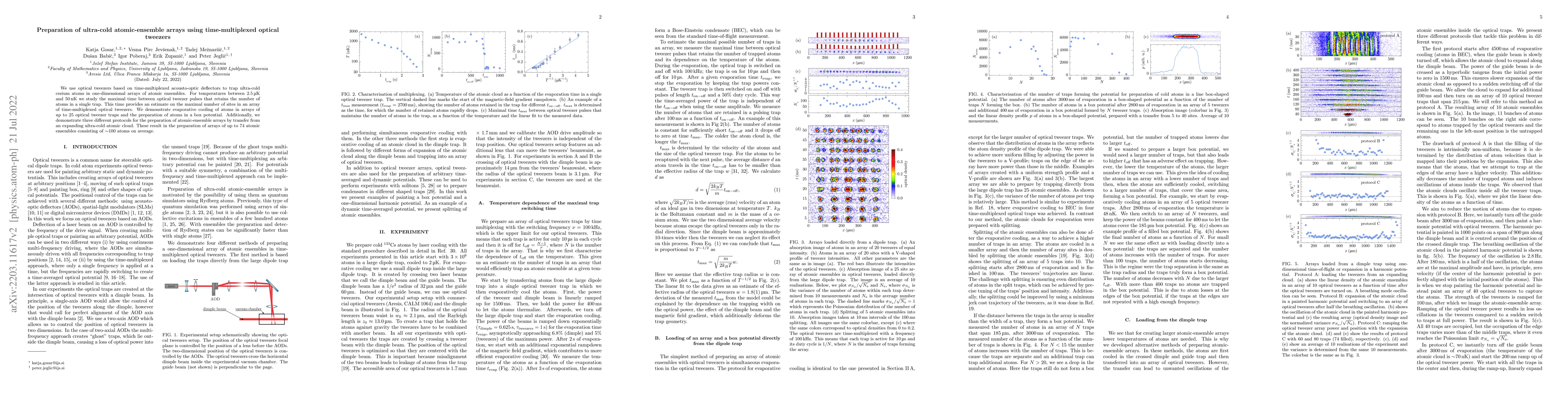 Thumbnail for Preparation of ultra-cold atomic-ensemble arrays using time-multiplexed
  optical tweezers