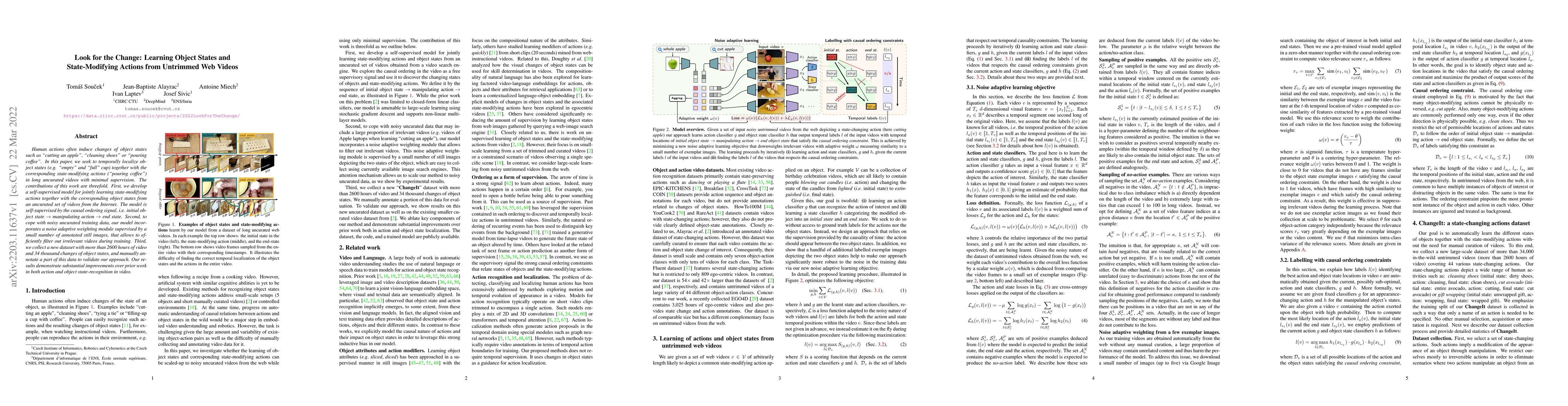 Thumbnail for Look for the Change: Learning Object States and State-Modifying Actions
  from Untrimmed Web Videos