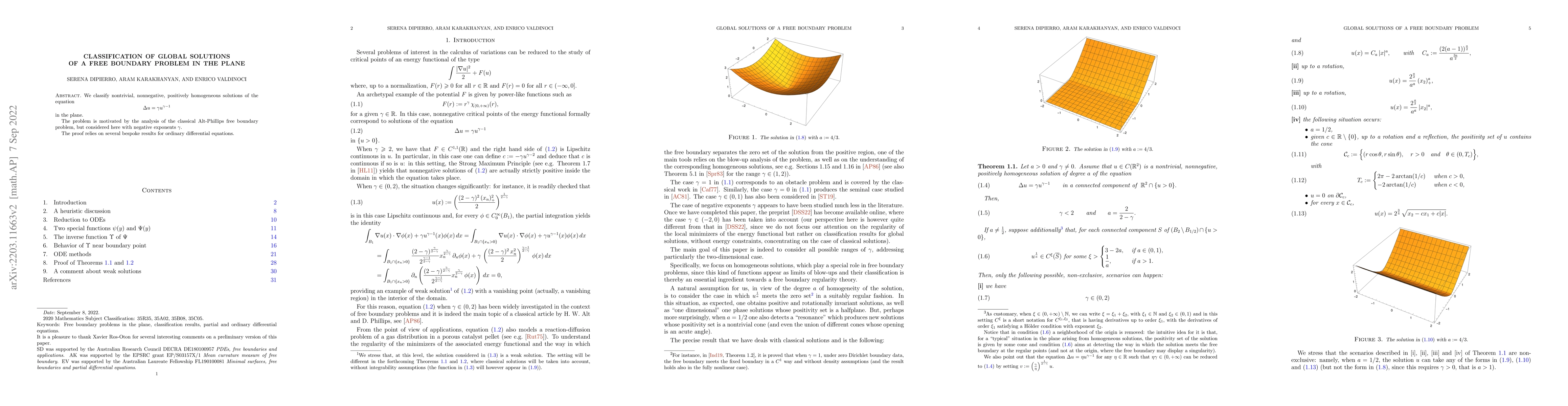 Thumbnail for Classification of global solutions of a free boundary problem in the
  plane