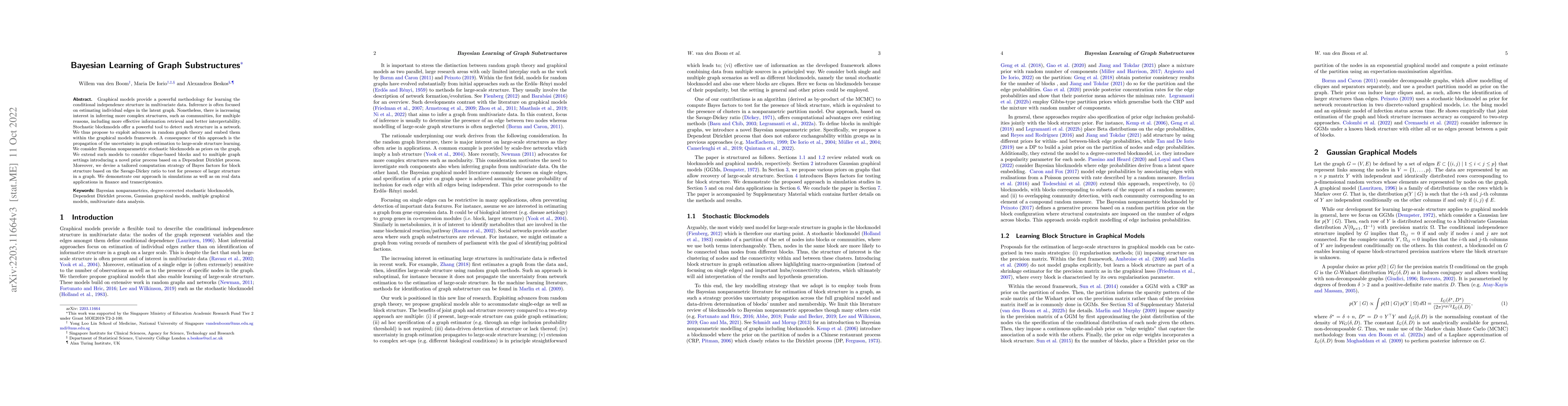 Thumbnail for Bayesian Learning of Graph Substructures