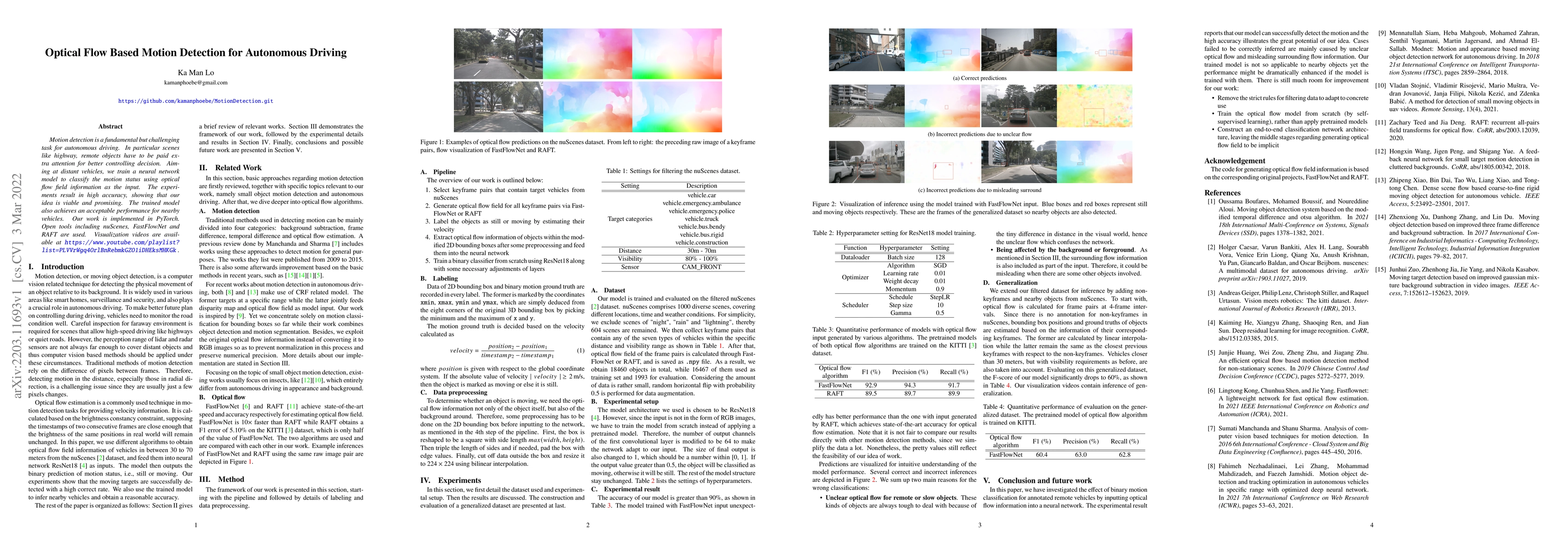 Thumbnail for Optical Flow Based Motion Detection for Autonomous Driving