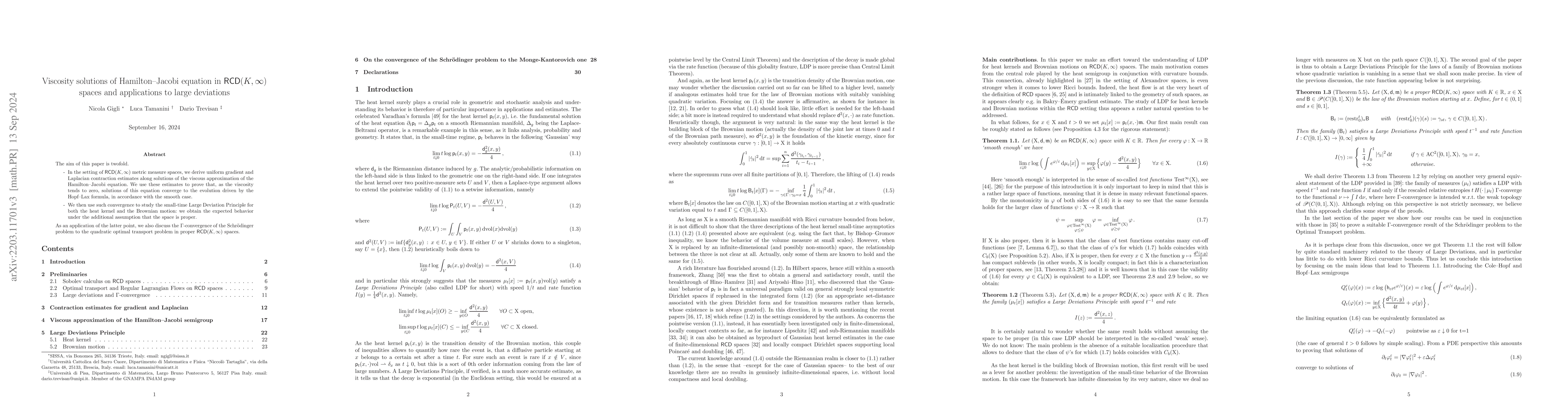 Thumbnail for Viscosity solutions of Hamilton-Jacobi equation in $RCD(K,\infty)$
  spaces and applications to large deviations