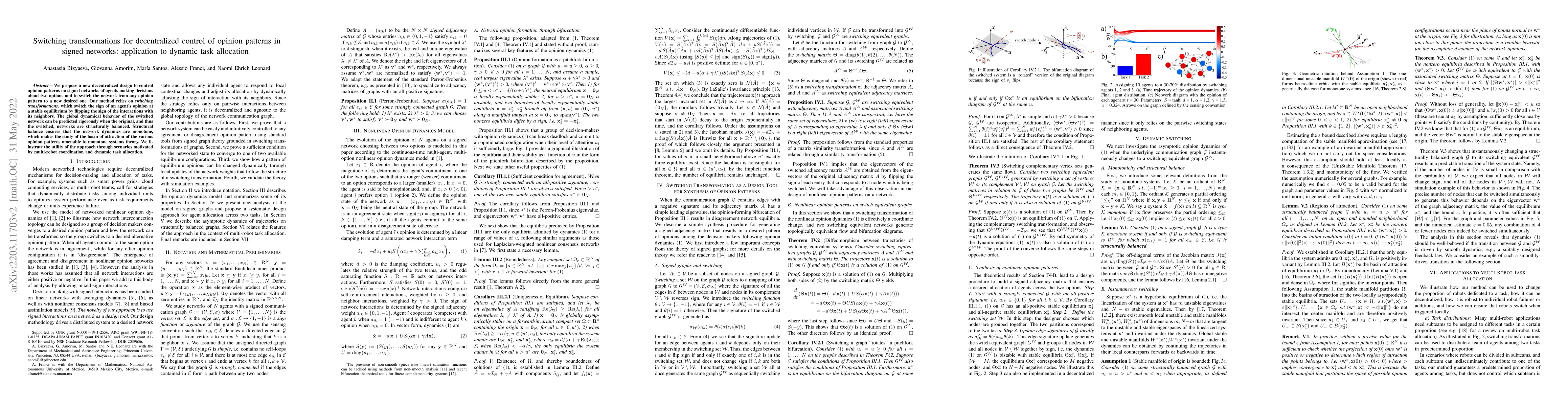 Thumbnail for Switching transformations for decentralized control of opinion patterns
  in signed networks: application to dynamic task allocation