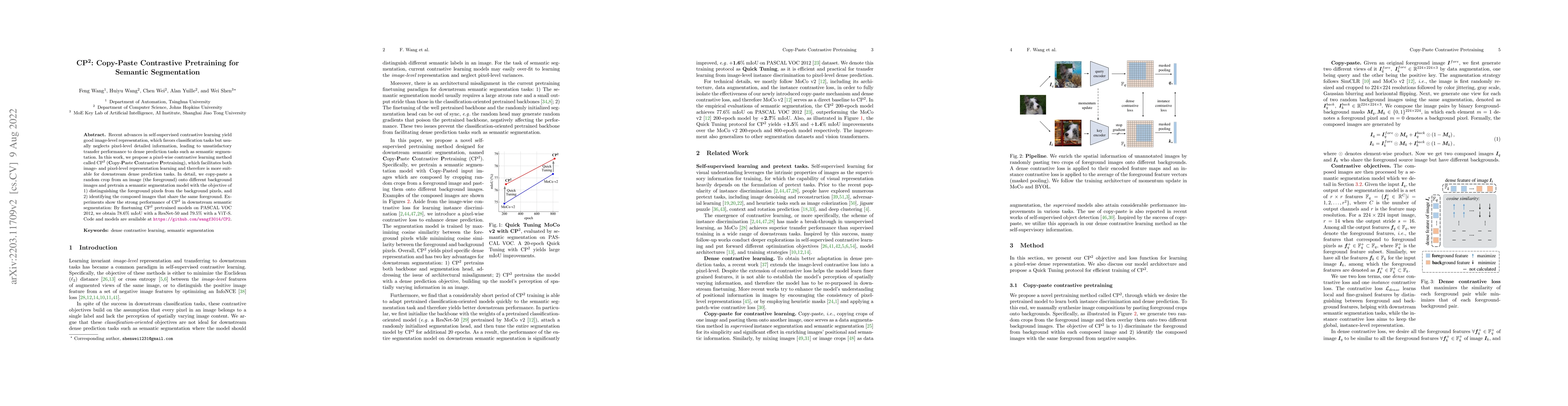 Thumbnail for CP2: Copy-Paste Contrastive Pretraining for Semantic Segmentation