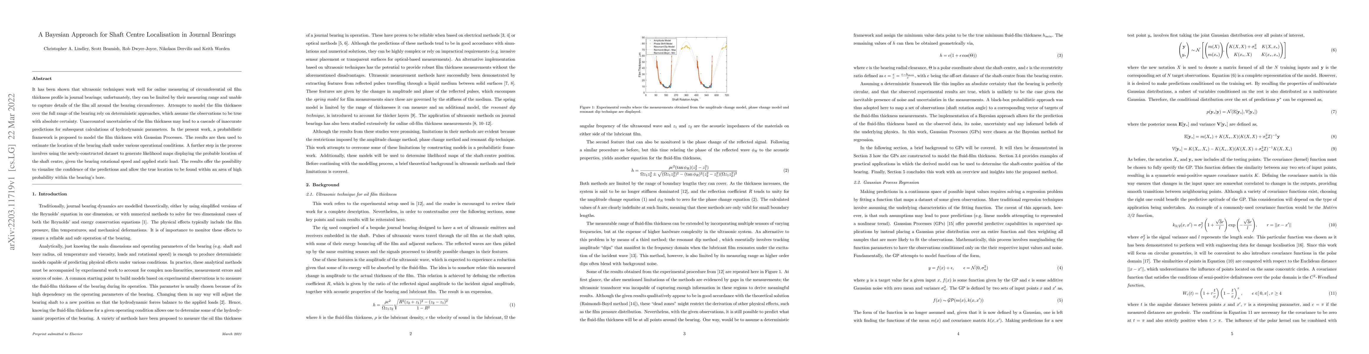 Thumbnail for A Bayesian Approach for Shaft Centre Localisation in Journal Bearings