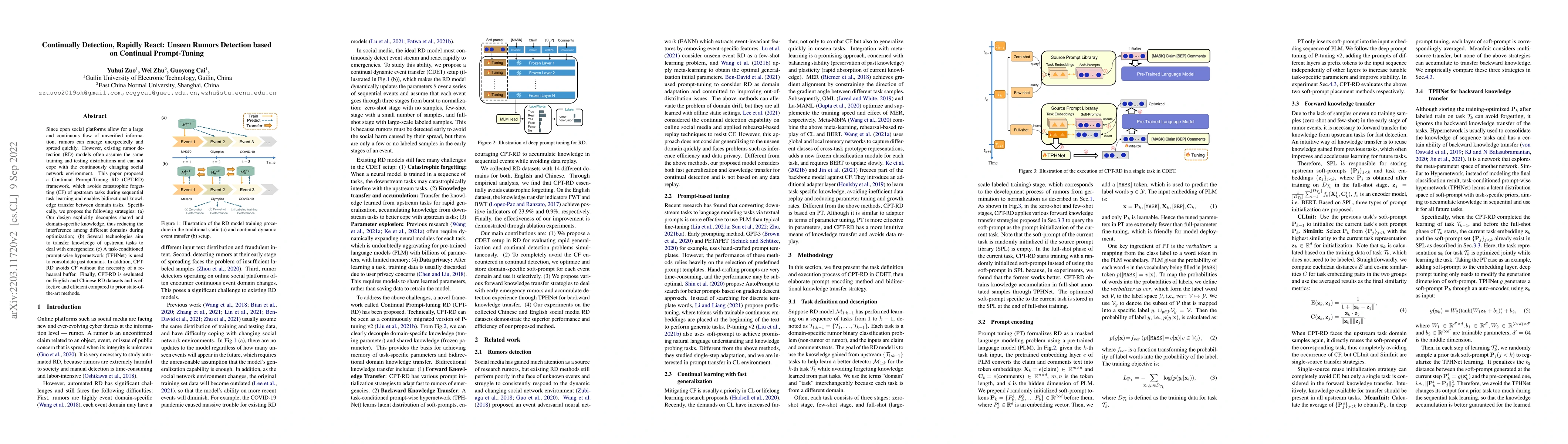 Thumbnail for Continuous Detection, Rapidly React: Unseen Rumors Detection based on
  Continual Prompt-Tuning