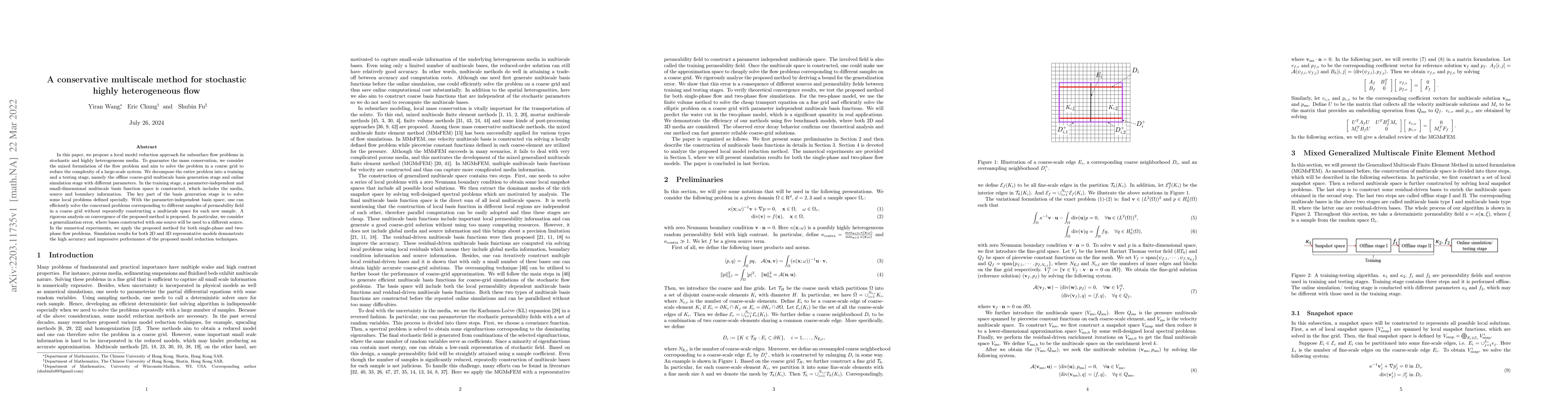 Thumbnail for A conservative multiscale method for stochastic highly heterogeneous
  flow