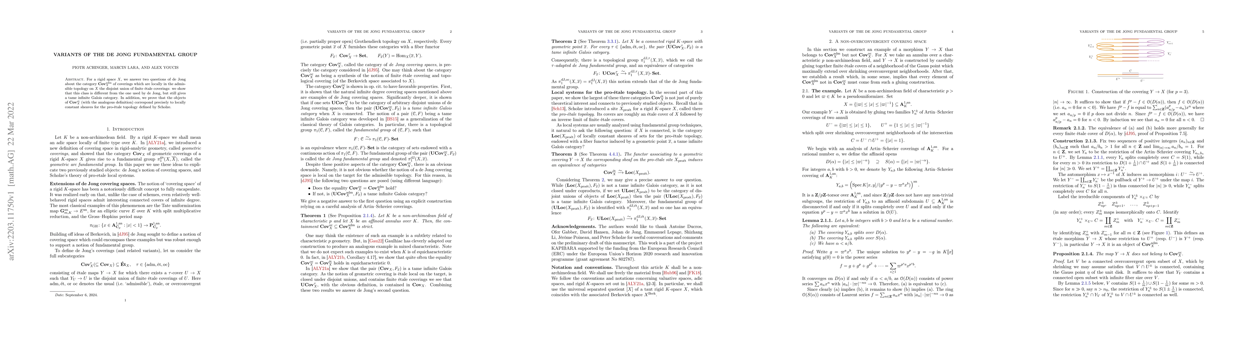 Thumbnail for Variants of the de Jong fundamental group